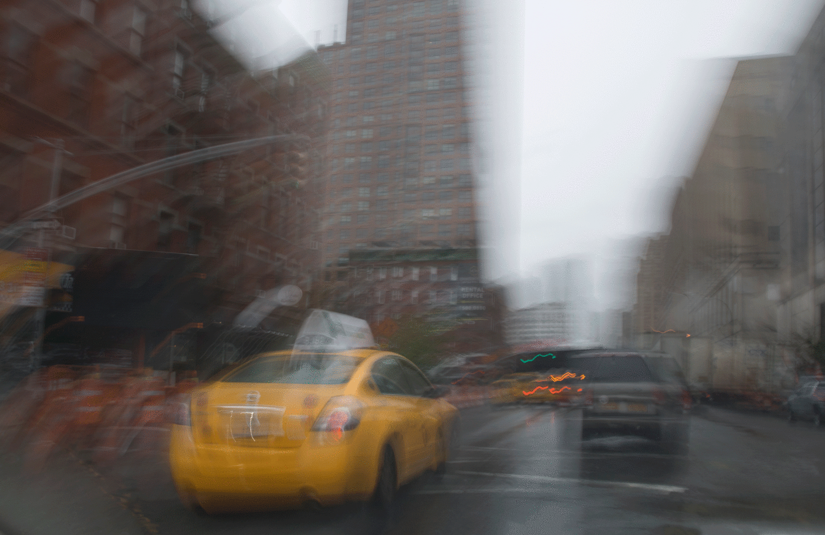 NYC cab new york rain