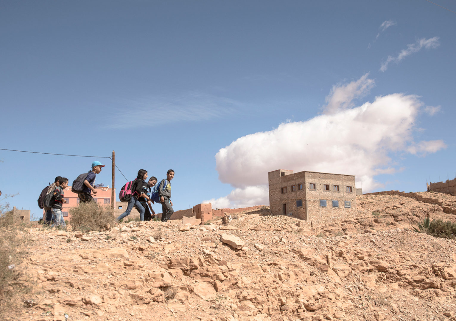 Moroccan Children on their way home.